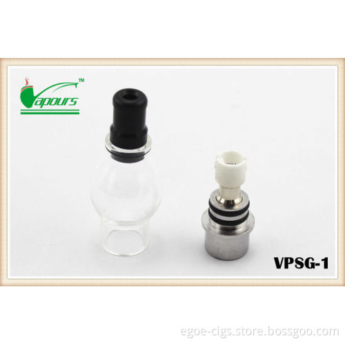 510 Ego Thread E Cigarette Atomizer , Glass Globe Wax Dry Herb Atomizer With Ceramic Coil